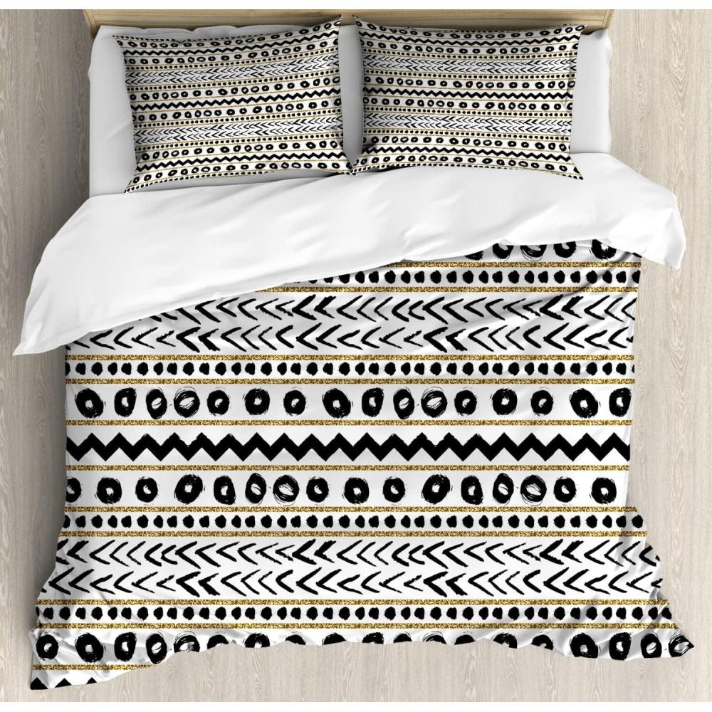 imageAmbesonne Spanish Duvet Cover Sets Te Quiero Hoy Manana Y Siempre Love Words with Heart on Arrow Valentines Bedding Set with 2 Duvet Covers amp 4 Pillowcases 2 Pack Queen Size Black Camel WhiteBlack Yellow