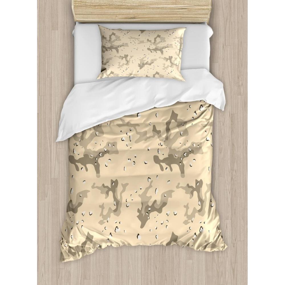 imageAmbesonne Spanish Duvet Cover Sets Te Quiero Hoy Manana Y Siempre Love Words with Heart on Arrow Valentines Bedding Set with 2 Duvet Covers amp 4 Pillowcases 2 Pack Queen Size Black Camel WhitePale Orange Army Green