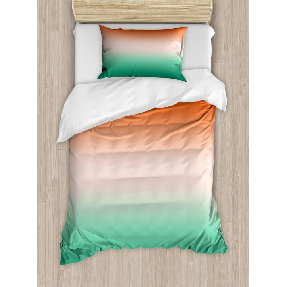 imageAmbesonne Spanish Duvet Cover Sets Te Quiero Hoy Manana Y Siempre Love Words with Heart on Arrow Valentines Bedding Set with 2 Duvet Covers amp 4 Pillowcases 2 Pack Queen Size Black Camel WhiteBurnt Orange Sea Green