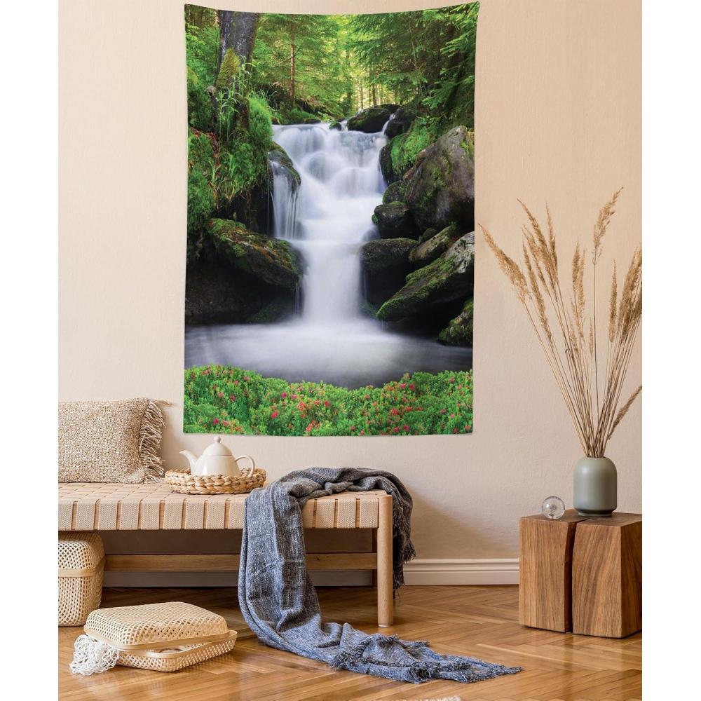 imageAmbesonne Turtle Tapestry Coral Reef and Sea Turtle Close up Photo Bonaire Island Waters Maritime Wide Wall Hanging for Bedroom Living Room Dorm 60 X 40 Pale Coffee Brown BlueGreen White