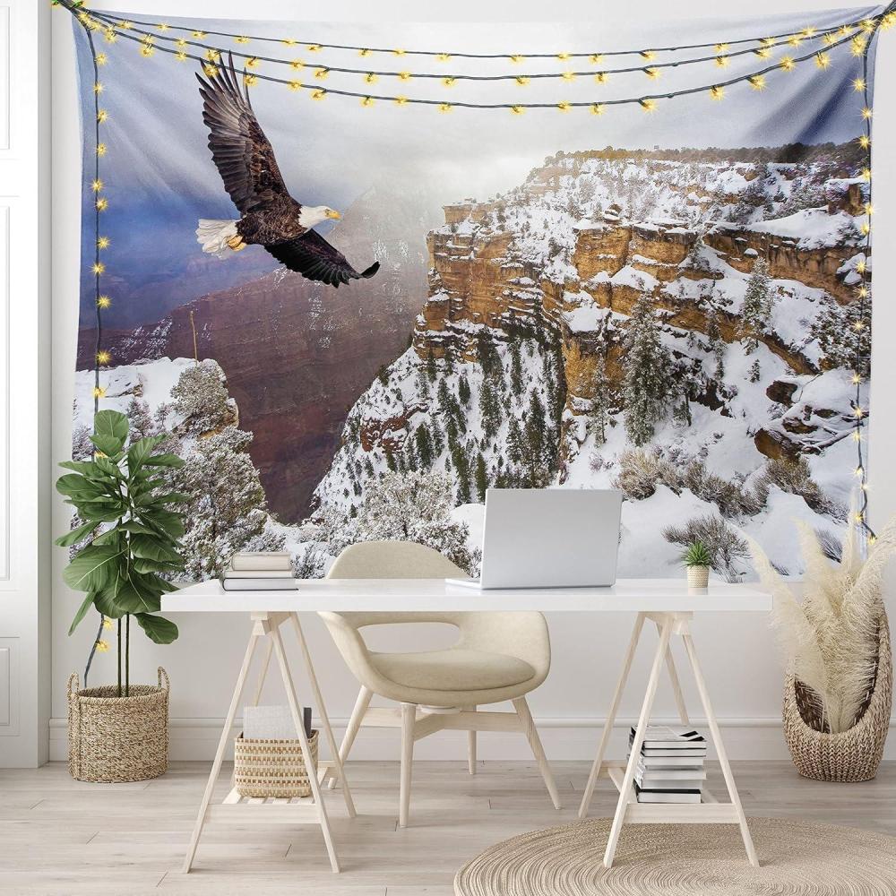 imageAmbesonne Turtle Tapestry Coral Reef and Sea Turtle Close up Photo Bonaire Island Waters Maritime Wide Wall Hanging for Bedroom Living Room Dorm 60 X 40 Pale Coffee Brown BlueWhite Brown