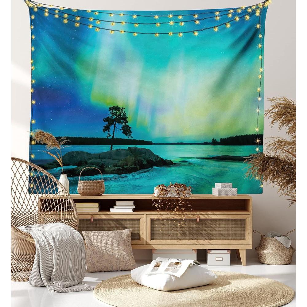 imageAmbesonne Turtle Tapestry Coral Reef and Sea Turtle Close up Photo Bonaire Island Waters Maritime Wide Wall Hanging for Bedroom Living Room Dorm 60 X 40 Pale Coffee Brown BlueTeal Blue Lime Green