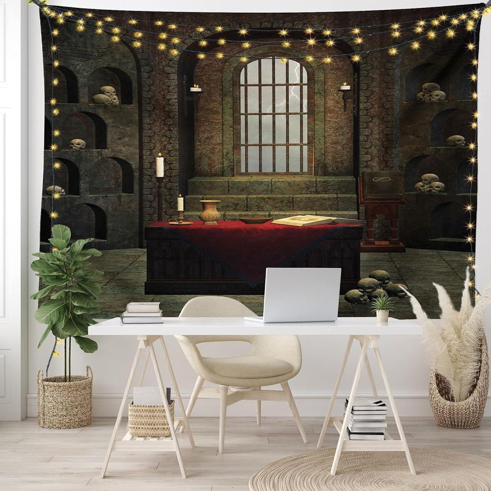 imageAmbesonne Turtle Tapestry Coral Reef and Sea Turtle Close up Photo Bonaire Island Waters Maritime Wide Wall Hanging for Bedroom Living Room Dorm 60 X 40 Pale Coffee Brown BlueRed Brown