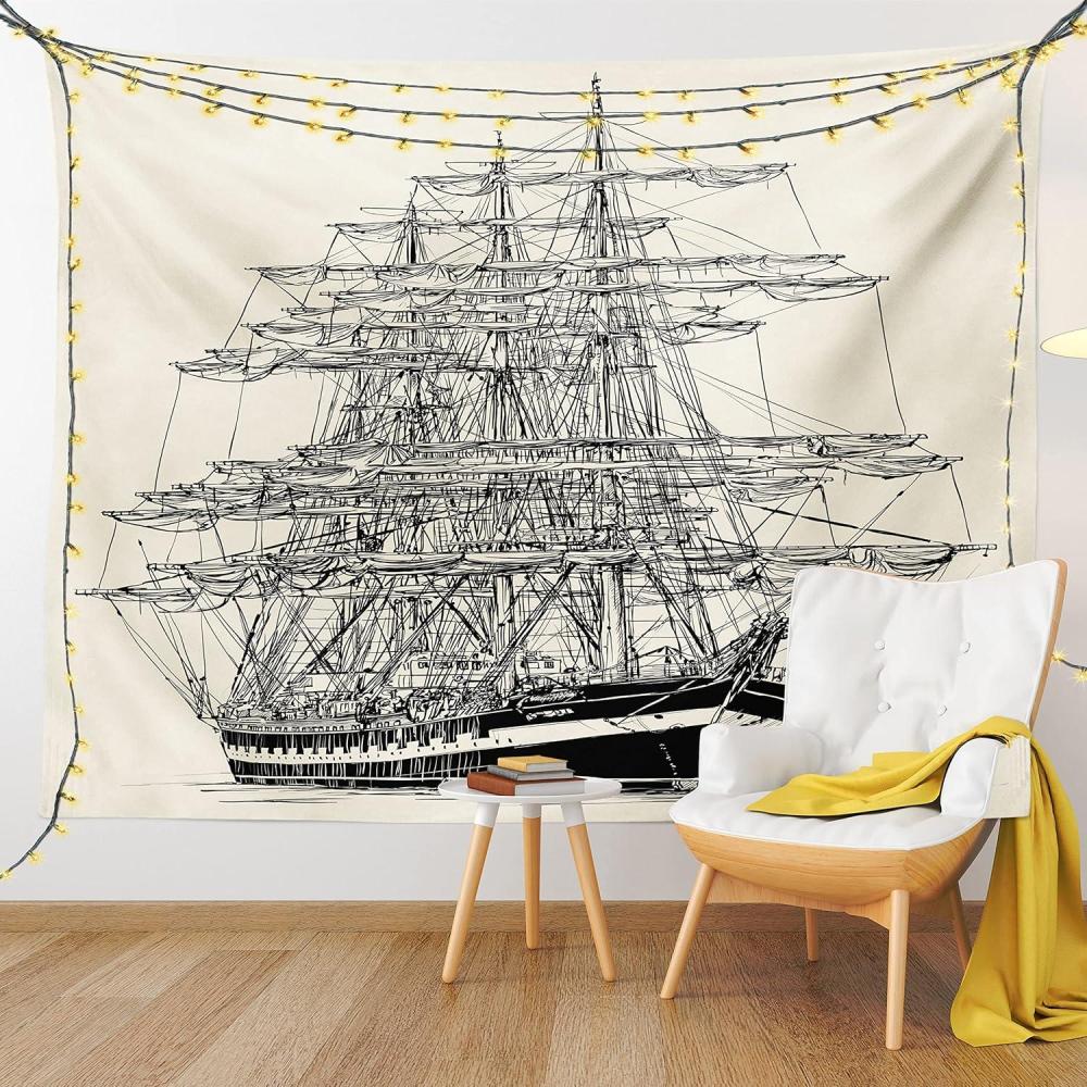 imageAmbesonne Turtle Tapestry Coral Reef and Sea Turtle Close up Photo Bonaire Island Waters Maritime Wide Wall Hanging for Bedroom Living Room Dorm 60 X 40 Pale Coffee Brown BlueCream Black
