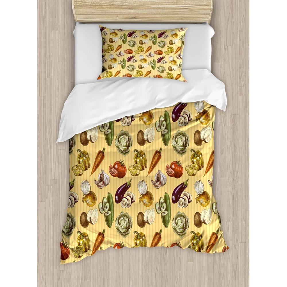 imageAmbesonne Valentine Duvet Cover Set Big Little Heart Motifs on Colorful Background with Dots Romance Love Theme Decorative 3 Piece Bedding Set with 2 Pillow Shams Queen Size Pink GreenSand Brown Multicolor