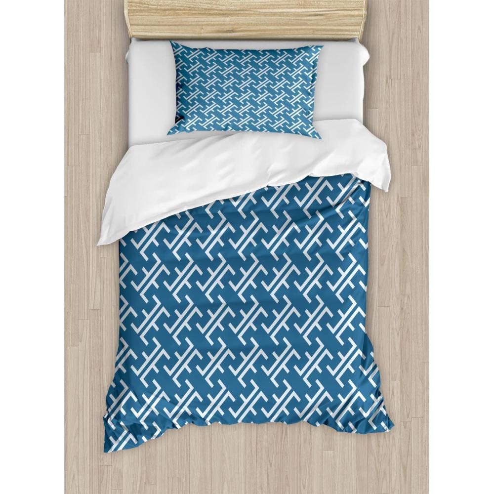 imageAmbesonne Valentine Duvet Cover Set Big Little Heart Motifs on Colorful Background with Dots Romance Love Theme Decorative 3 Piece Bedding Set with 2 Pillow Shams Queen Size Pink GreenDark Blue