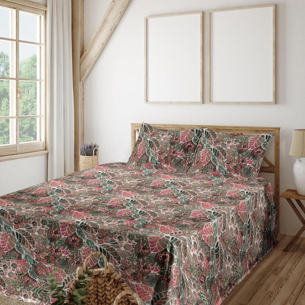 imageAmbesonne Valentines Day Sheet Set Simple Grunge Design Line Hearts Pattern on Striped Backdrop Fitted and Flat Sheet with Pillowcases Bedding Accent 4 Piece Set Calking Dark Coral Coral DimgrayPeacock Green Dark Pink