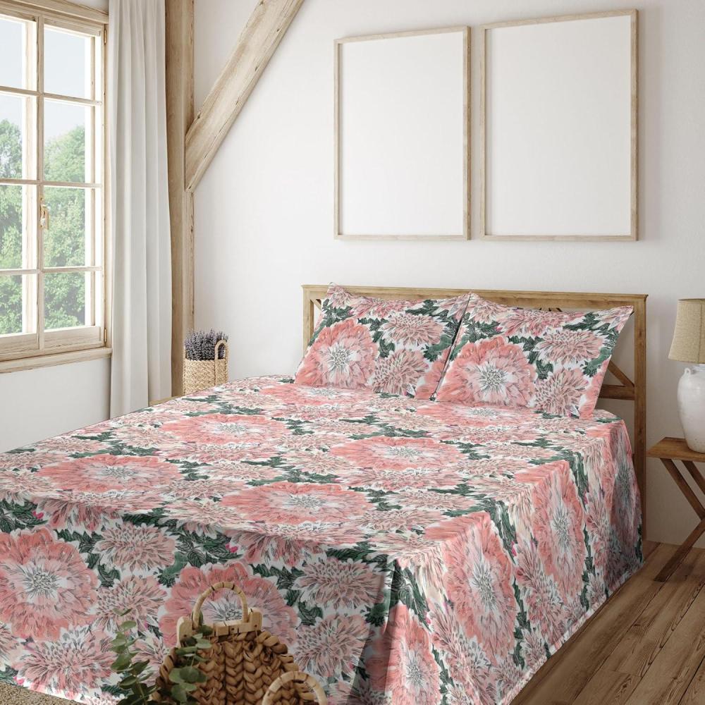 imageAmbesonne Valentines Day Sheet Set Simple Grunge Design Line Hearts Pattern on Striped Backdrop Fitted and Flat Sheet with Pillowcases Bedding Accent 4 Piece Set Calking Dark Coral Coral DimgrayDark Salmon Forest Green
