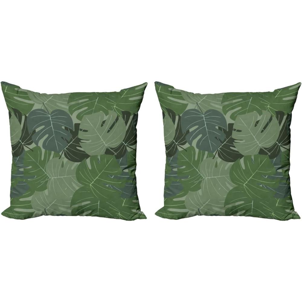 imageAmbesonne Valentines Throw Pillow Cover Set of 2 Doodle Style Hearts with Different Designs Romantic Inspirations for Art Decorative Square Covers for Couch Bed amp Sofa 24x24 Black Red PinkSage Green Pale Green