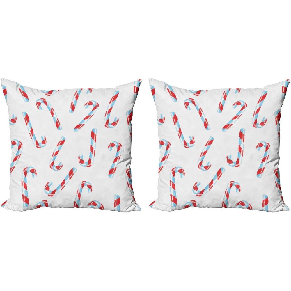 imageAmbesonne Valentines Throw Pillow Cover Set of 2 Doodle Style Hearts with Different Designs Romantic Inspirations for Art Decorative Square Covers for Couch Bed amp Sofa 24x24 Black Red PinkOrange and Blue