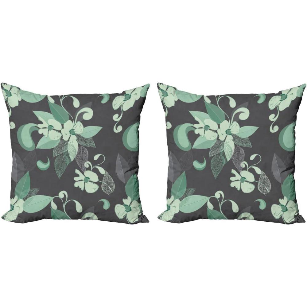 imageAmbesonne Valentines Throw Pillow Cover Set of 2 Doodle Style Hearts with Different Designs Romantic Inspirations for Art Decorative Square Covers for Couch Bed amp Sofa 24x24 Black Red PinkGrey Mint Green