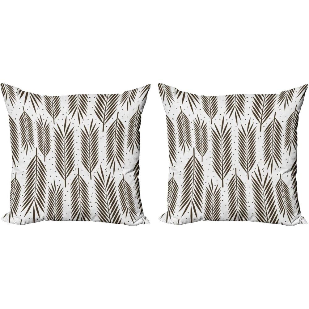 imageAmbesonne Valentines Throw Pillow Cover Set of 2 Doodle Style Hearts with Different Designs Romantic Inspirations for Art Decorative Square Covers for Couch Bed amp Sofa 24x24 Black Red PinkSeal Brown White