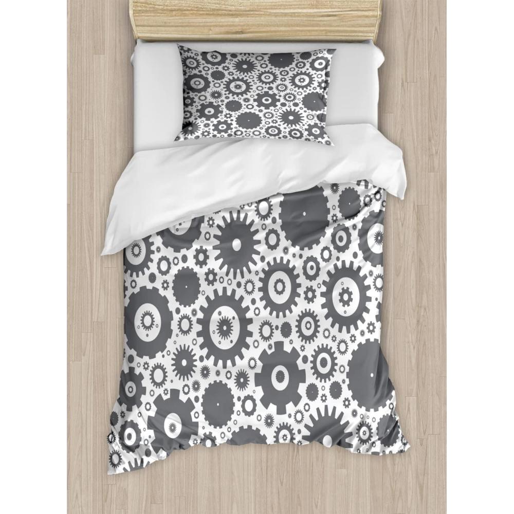 imageAmbesonne Watercolor Flowers Duvet Cover Sets Classical Feminine Rose Branch Bouquet Romantic Essence Valentines Bedding Set with 2 Duvet Covers amp 2 Pillowcases 2 Pack Twin Size Violet BlueWhite and Grey