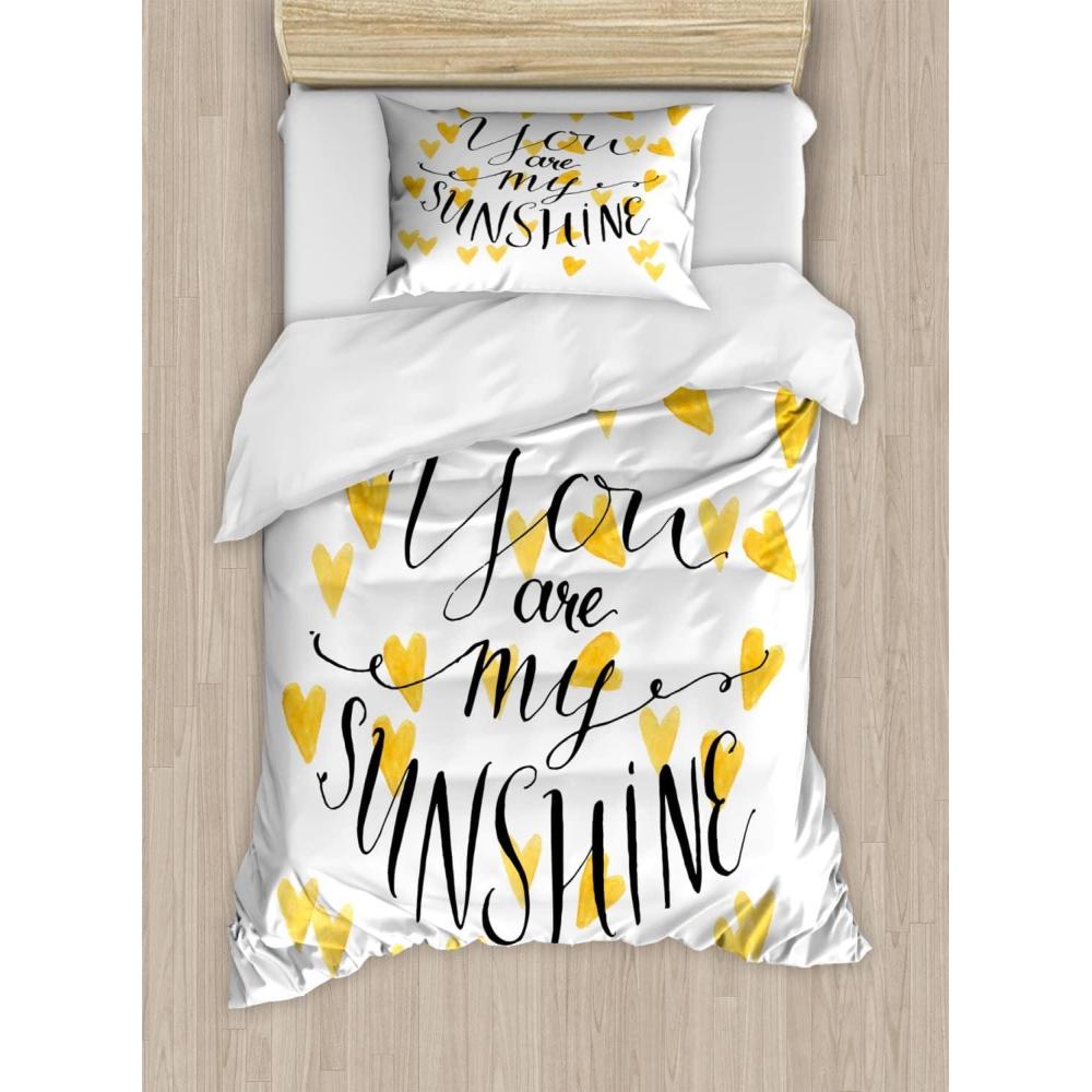 imageAmbesonne Watercolor Flowers Duvet Cover Sets Classical Feminine Rose Branch Bouquet Romantic Essence Valentines Bedding Set with 2 Duvet Covers amp 2 Pillowcases 2 Pack Twin Size Violet BlueEarth Yellow White