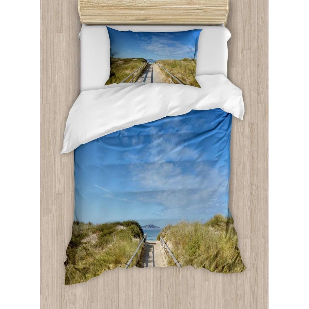 imageAmbesonne You and Me Duvet Cover Sets Romantic Couple Lovers in a Heart Shape with Love Words Valentines Bedding Set with 2 Duvet Covers amp 4 Pillowcases 2 Pack King Size Pale Pink Mauve TaupeBlue Green Beige