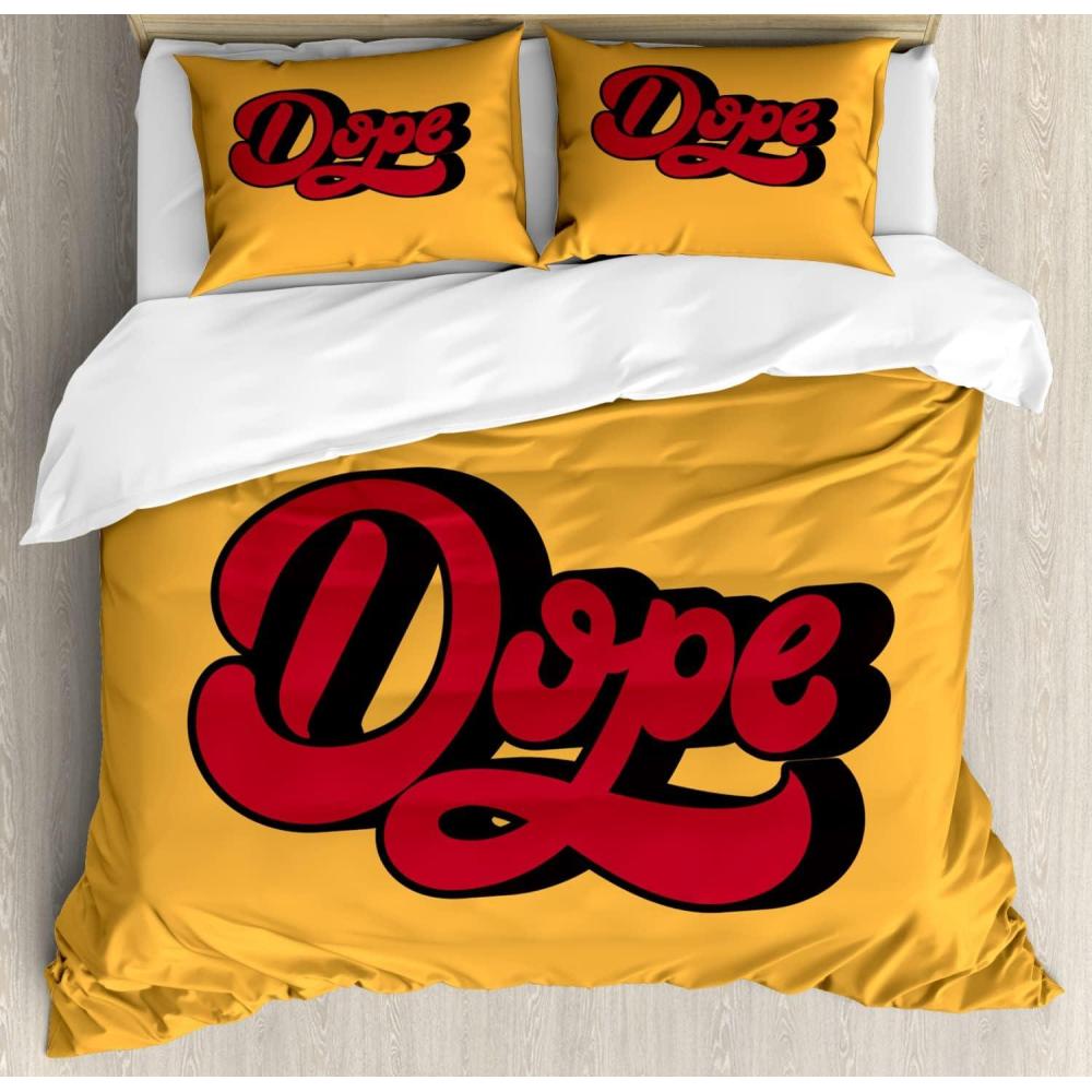 imageAmbesonne You and Me Duvet Cover Sets Romantic Couple Lovers in a Heart Shape with Love Words Valentines Bedding Set with 2 Duvet Covers amp 4 Pillowcases 2 Pack King Size Pale Pink Mauve TaupeVermilion and Mustard