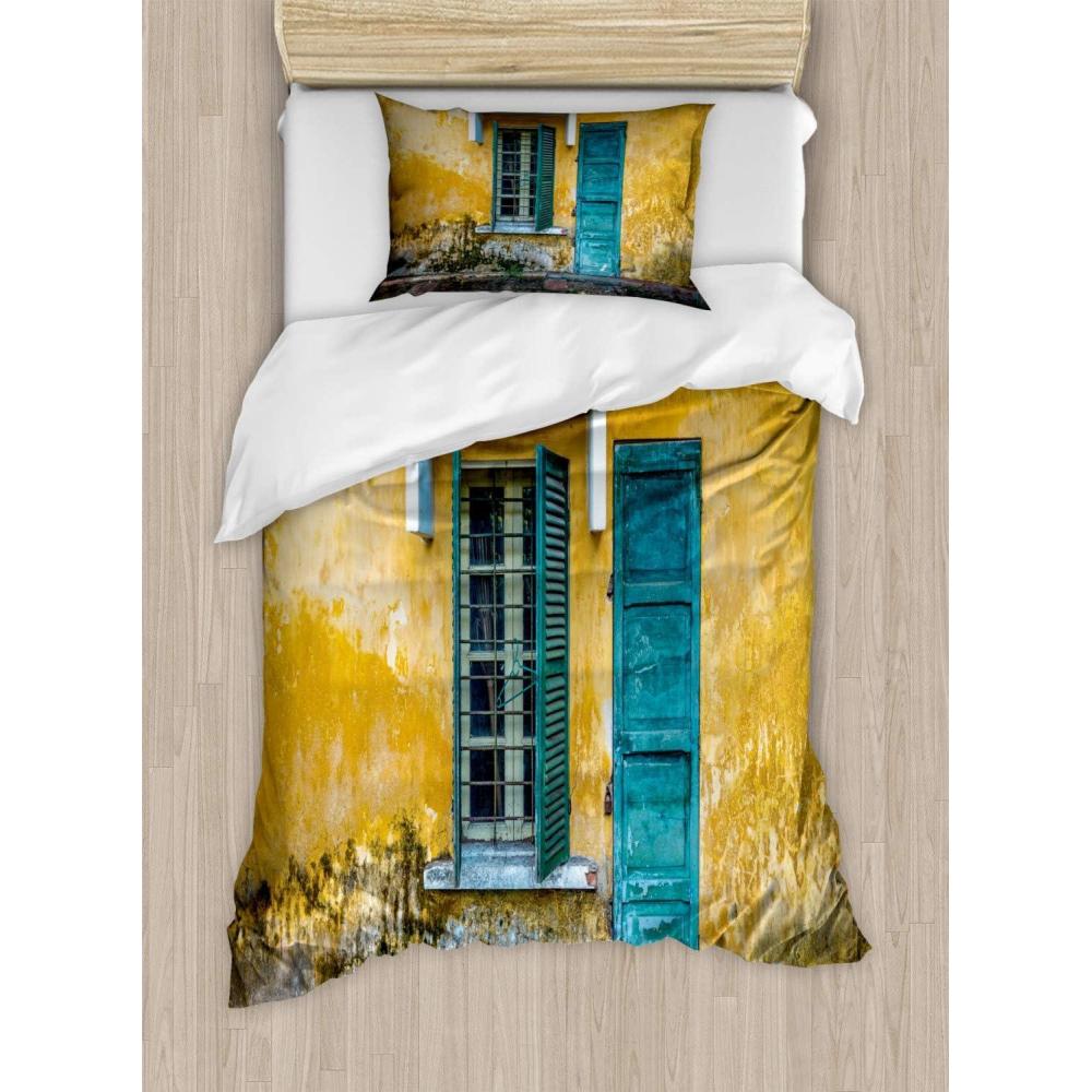 imageAmbesonne You and Me Duvet Cover Sets Romantic Couple Lovers in a Heart Shape with Love Words Valentines Bedding Set with 2 Duvet Covers amp 4 Pillowcases 2 Pack King Size Pale Pink Mauve TaupeYellow Teal Green