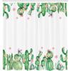 Ambesonne Cactus Shower Curtain, Mexico Style Romantic Tender Blossoms and Barren Heath Natural Vegetation, Cloth Fabric Bathroom Decor Set with Hooks, 69″ W x 75″ L, Green Coral Lavender