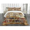 Ambesonne Cartoon Airplane Bedspread Set, Cloudy Atmosphere Sky Scenario Plane Pattern with Cold Tones Art, 3 Piece Decorative Bedding Coverlet and 2 Pillow Shams, Twin Size, Dark Blue White Blue(Dark Khaki Multicolor)