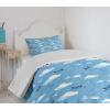 Ambesonne Cartoon Airplane Bedspread Set, Cloudy Atmosphere Sky Scenario Plane Pattern with Cold Tones Art, 3 Piece Decorative Bedding Coverlet and 2 Pillow Shams, Twin Size, Dark Blue White Blue(Dark Blue White Blue)