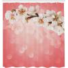 Ambesonne Coral Shower Curtain, Blossoming Tree Branch Japanese Cherry Sakura Fresh Spring Garden Romantic, Cloth Fabric Bathroom Decor Set with Hooks, 69″ W x 70″ L, Coral Green White