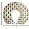 Ambesonne Diamonds Travel Pillow Neck Rest, Romantic Pink Heart Stones on Black Background Valentines Day Theme, Memory Foam Traveling Accessory for Airplane and Car, 12″, Pale Pink Black(Eggshell Mustard)