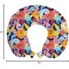 Ambesonne Diamonds Travel Pillow Neck Rest, Romantic Pink Heart Stones on Black Background Valentines Day Theme, Memory Foam Traveling Accessory for Airplane and Car, 12″, Pale Pink Black(Navy Pink)