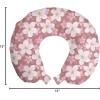Ambesonne Diamonds Travel Pillow Neck Rest, Romantic Pink Heart Stones on Black Background Valentines Day Theme, Memory Foam Traveling Accessory for Airplane and Car, 12″, Pale Pink Black(Dried Rose White Green)