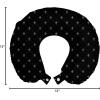 Ambesonne Diamonds Travel Pillow Neck Rest, Romantic Pink Heart Stones on Black Background Valentines Day Theme, Memory Foam Traveling Accessory for Airplane and Car, 12″, Pale Pink Black(Charcoal Grey and Beige)