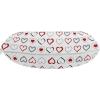 Ambesonne Diamonds Travel Pillow Neck Rest, Romantic Pink Heart Stones on Black Background Valentines Day Theme, Memory Foam Traveling Accessory for Airplane and Car, 12″, Pale Pink Black(Ruby Black White)