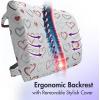 Ambesonne Diamonds Travel Pillow Neck Rest, Romantic Pink Heart Stones on Black Background Valentines Day Theme, Memory Foam Traveling Accessory for Airplane and Car, 12″, Pale Pink Black(Ruby Black White)