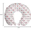 Ambesonne Diamonds Travel Pillow Neck Rest, Romantic Pink Heart Stones on Black Background Valentines Day Theme, Memory Foam Traveling Accessory for Airplane and Car, 12″, Pale Pink Black(Ruby Black White)
