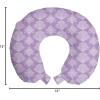 Ambesonne Diamonds Travel Pillow Neck Rest, Romantic Pink Heart Stones on Black Background Valentines Day Theme, Memory Foam Traveling Accessory for Airplane and Car, 12″, Pale Pink Black(Lilac White)