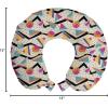 Ambesonne Diamonds Travel Pillow Neck Rest, Romantic Pink Heart Stones on Black Background Valentines Day Theme, Memory Foam Traveling Accessory for Airplane and Car, 12″, Pale Pink Black(Orange Pink)