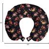 Ambesonne Diamonds Travel Pillow Neck Rest, Romantic Pink Heart Stones on Black Background Valentines Day Theme, Memory Foam Traveling Accessory for Airplane and Car, 12″, Pale Pink Black(Rose Black)