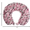 Ambesonne Diamonds Travel Pillow Neck Rest, Romantic Pink Heart Stones on Black Background Valentines Day Theme, Memory Foam Traveling Accessory for Airplane and Car, 12″, Pale Pink Black(Black Pink)