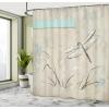 Ambesonne Dragonfly Shower Curtain, Romantic Vintage Sketch in Pastel Grass Birthday Grunge Grass Botany Art, Cloth Fabric Bathroom Decor Set with Hooks, 69″ W x 70″ L, Seafoam and Tan