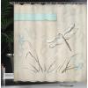 Ambesonne Dragonfly Shower Curtain, Romantic Vintage Sketch in Pastel Grass Birthday Grunge Grass Botany Art, Cloth Fabric Bathroom Decor Set with Hooks, 69″ W x 70″ L, Seafoam and Tan