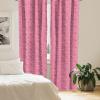 Ambesonne Eiffel Curtains, Valentines Day Inspired Pattern with France Paris Oh La La Texts Heart Shapes, Window Treatments 2 Panel Set for Living Room Bedroom, Pair of – 28″ x 84″, Pink White Black