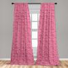 Ambesonne Eiffel Curtains, Valentines Day Inspired Pattern with France Paris Oh La La Texts Heart Shapes, Window Treatments 2 Panel Set for Living Room Bedroom, Pair of – 28″ x 84″, Pink White Black
