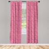 Ambesonne Eiffel Curtains, Valentines Day Inspired Pattern with France Paris Oh La La Texts Heart Shapes, Window Treatments 2 Panel Set for Living Room Bedroom, Pair of – 28″ x 84″, Pink White Black