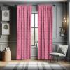 Ambesonne Eiffel Curtains, Valentines Day Inspired Pattern with France Paris Oh La La Texts Heart Shapes, Window Treatments 2 Panel Set for Living Room Bedroom, Pair of – 28″ x 84″, Pink White Black