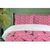 Ambesonne Eiffel Duvet Cover Set, Valentines Day Inspired Pattern with France Paris Oh La La Texts Heart Shapes, Decorative 3 Piece Bedding Set with 2 Pillow Shams, Queen Size, Pink White Black