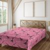 Ambesonne Eiffel Flat Sheet, Valentines Day Inspired Pattern with France Paris Oh La La Texts Heart Shapes, Soft Comfortable Top Sheet Decorative Bedding 1 Piece, Queen Size, Pink White Black(King)