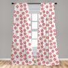 Ambesonne Feminine Curtains, Pattern of Lipstick Kiss Marks Woman Valentines Wedding Theme Illustration, Window Treatments 2 Panel Set for Living Room Bedroom, Pair of – 28″ x 84″, White Red