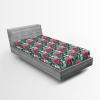 Ambesonne Floral Fitted Sheet, Watercolor Repeating Roses Valentine’s Day Theme Vintage Style Art, Decorative Soft Fabric Bedding All-Round Elastic Pocket, Queen Size, Dark Coral Fawn and Sepia(Pastel Pink and Fern Green)