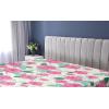 Ambesonne Floral Fitted Sheet, Watercolor Repeating Roses Valentine’s Day Theme Vintage Style Art, Decorative Soft Fabric Bedding All-Round Elastic Pocket, Queen Size, Dark Coral Fawn and Sepia(Pastel Pink Hunter Green)