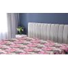 Ambesonne Floral Fitted Sheet, Watercolor Repeating Roses Valentine’s Day Theme Vintage Style Art, Decorative Soft Fabric Bedding All-Round Elastic Pocket, Queen Size, Dark Coral Fawn and Sepia(Pale Fuchsia and Slate Brown)