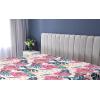 Ambesonne Floral Fitted Sheet, Watercolor Repeating Roses Valentine’s Day Theme Vintage Style Art, Decorative Soft Fabric Bedding All-Round Elastic Pocket, Queen Size, Dark Coral Fawn and Sepia(Dried Rose and Petrol Blue)