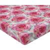 Ambesonne Floral Fitted Sheet, Watercolor Repeating Roses Valentine’s Day Theme Vintage Style Art, Decorative Soft Fabric Bedding All-Round Elastic Pocket, Queen Size, Dark Coral Fawn and Sepia(Pale Fuchsia and Seafoam)